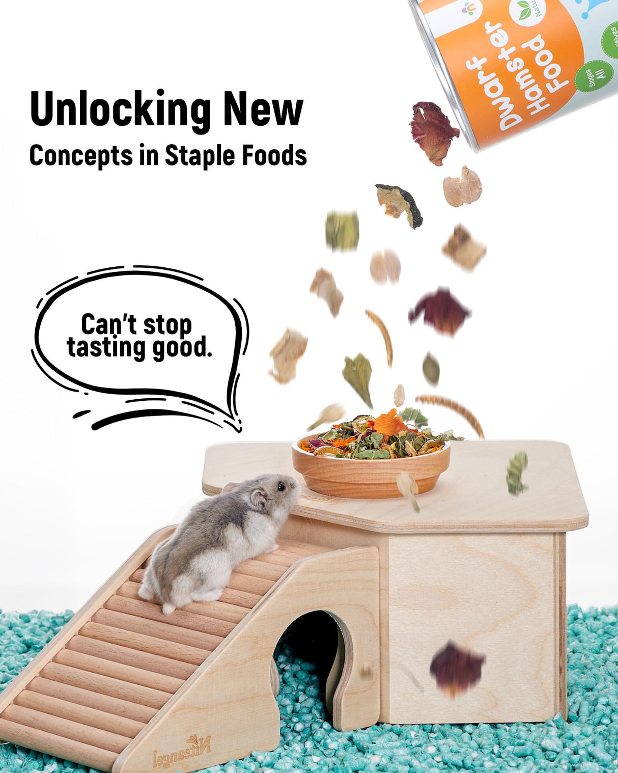 Niteangel Hamster Food & Treats Toy - Small Animal Natural Food for Syrian Golden Dwarf Robo Hamsters or Other Small-Sized Pets