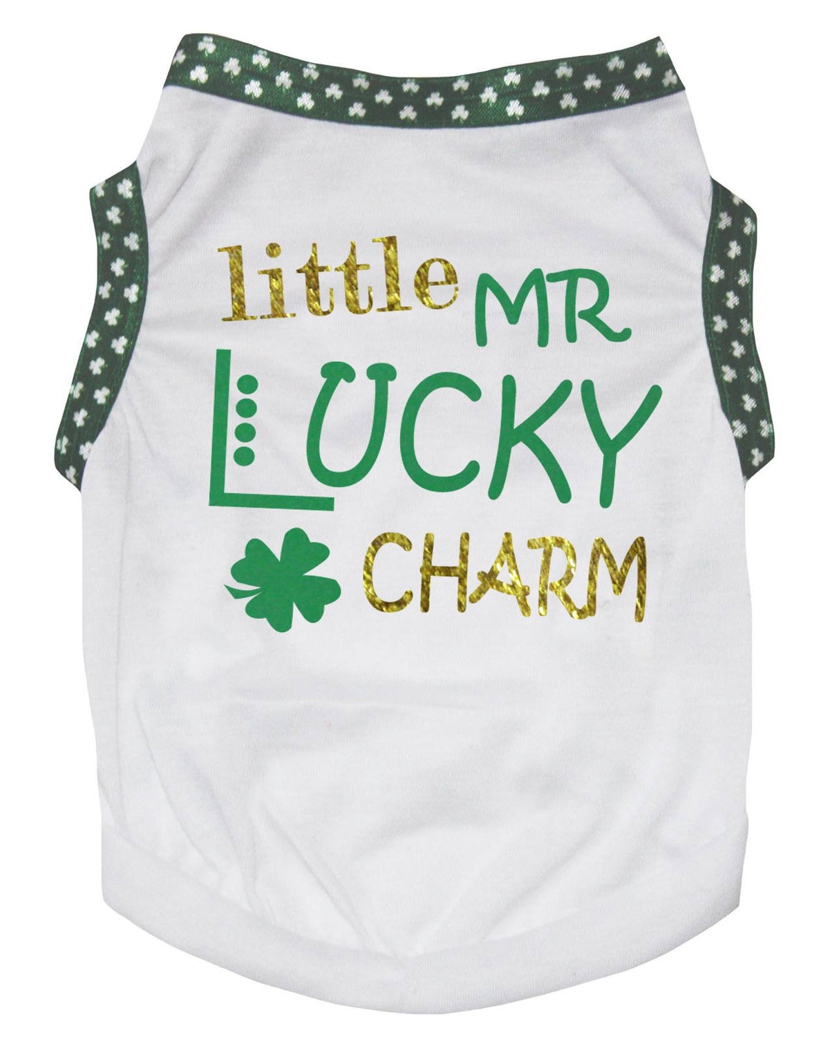 Petitebella Little Mr Lucky Charm Puppy Dog Shirt (White, XX-Large)