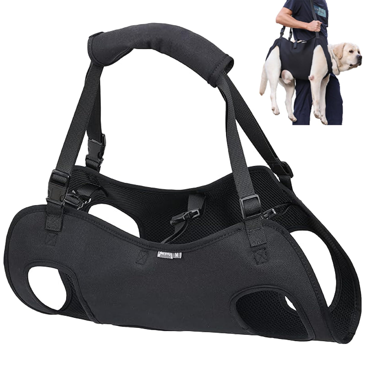 Duuclume Dog Lift Harness, Emergency Backpack Pet Legs Support & Rehabilitation Sling Carrier, Adjustable Lifting Straps Carrier for Senior Elderly Dogs Joint Injuries Arthritis XL