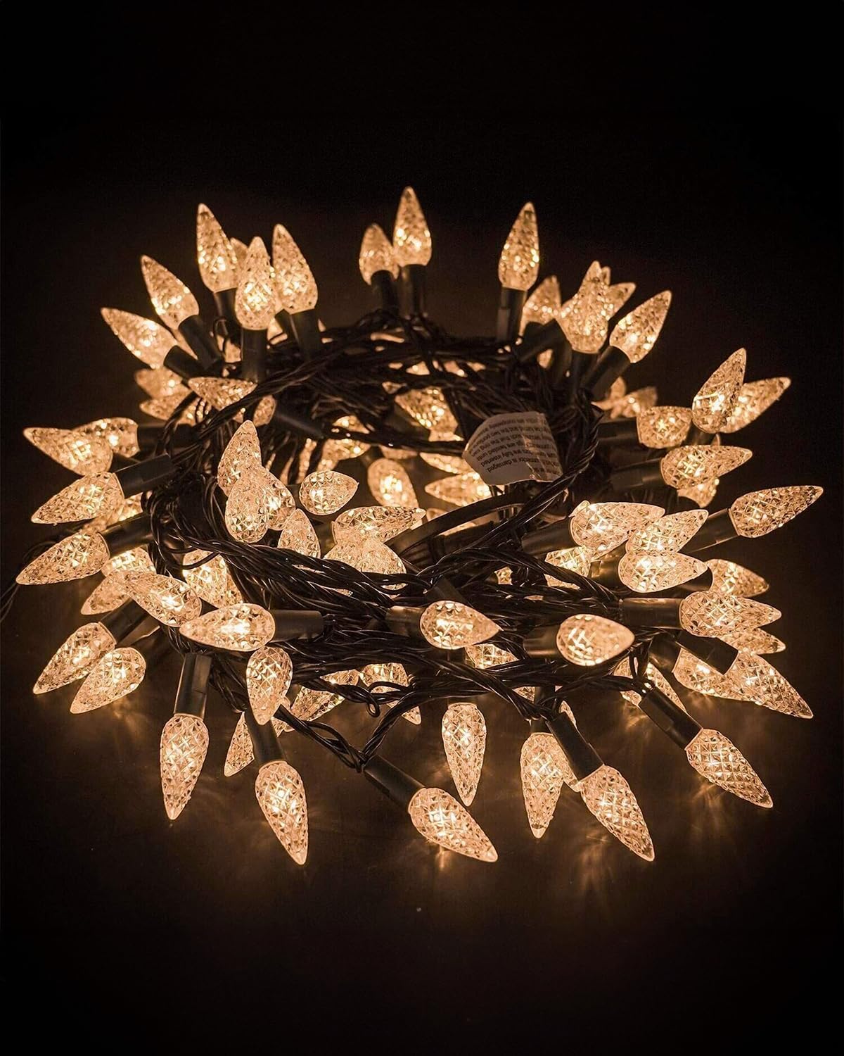 Twinkle Star C6 Christmas String Lights, 100 LED 33ft Fairy Lights with 29V Safe Adaptor, Indoor Outdoor 8 Lighting Modes with Memory Function for Patio Xmas Tree Wedding Party