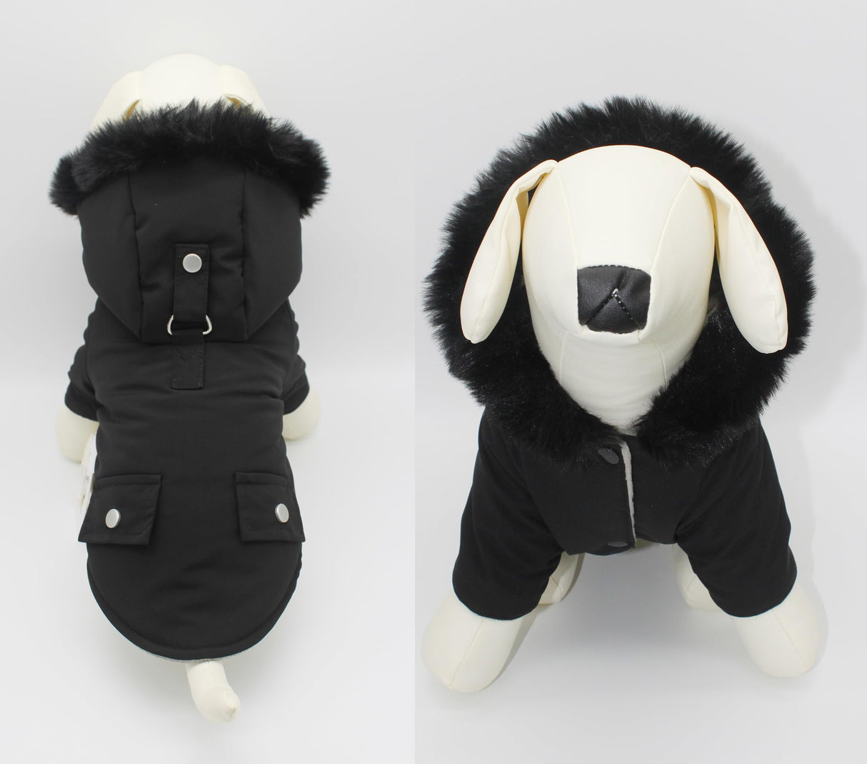 Petzzi Pet Warm Dog Coat for Winter Cold Weather Clothes Hooded Dog Jacket Small Puppies Medium Large Dog Cat Clothes Insulated Padded Snow Parka (Black, XX-Large)