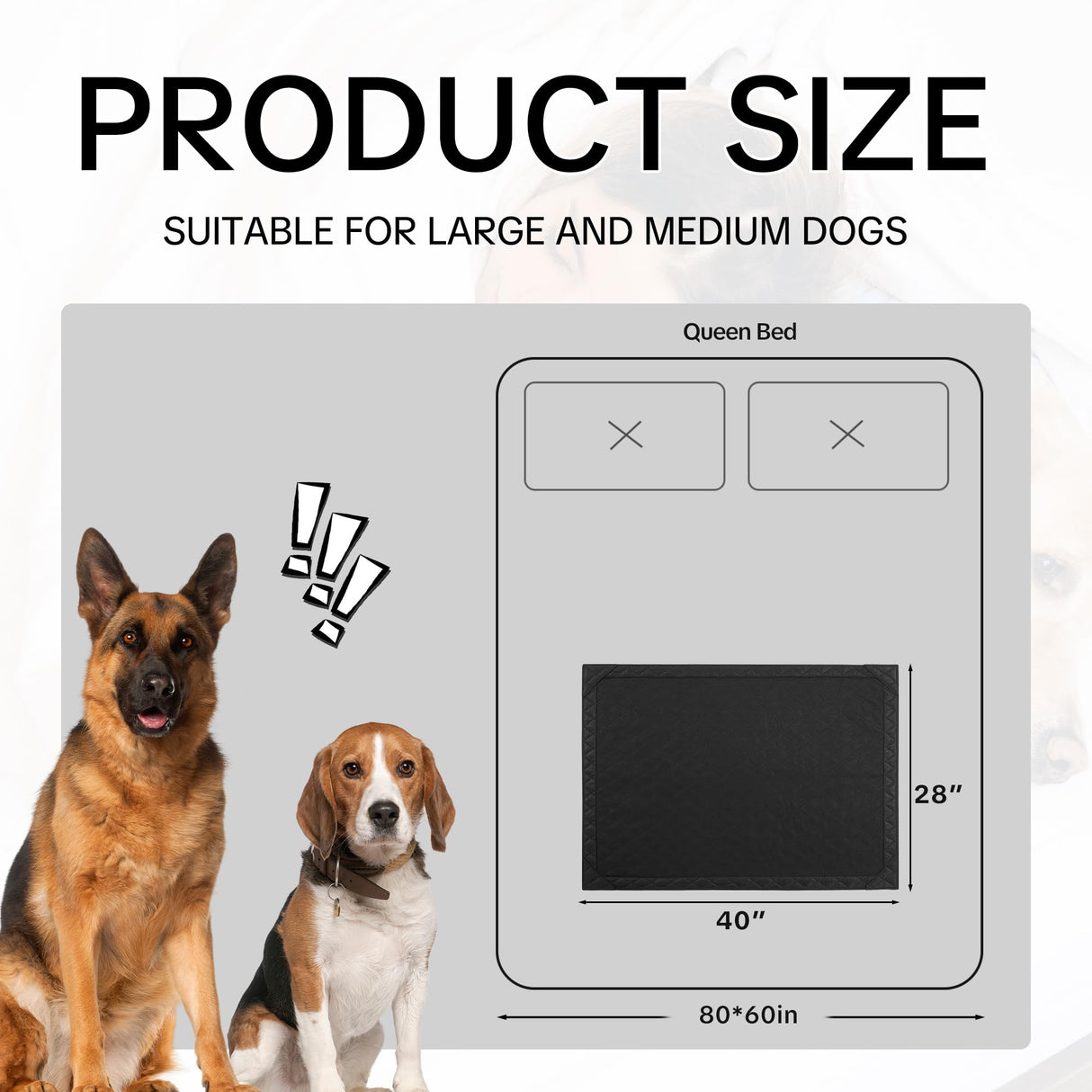 HOMBYS Edge-Reinforced Indestructible Dog Blanket 40"x28", Chew Proof Tear-Resistant & Waterproof Pet Blanket for Aggressive Chewers, Heavy-Duty Furniture Protector for Couch, Bed & Crate, Black