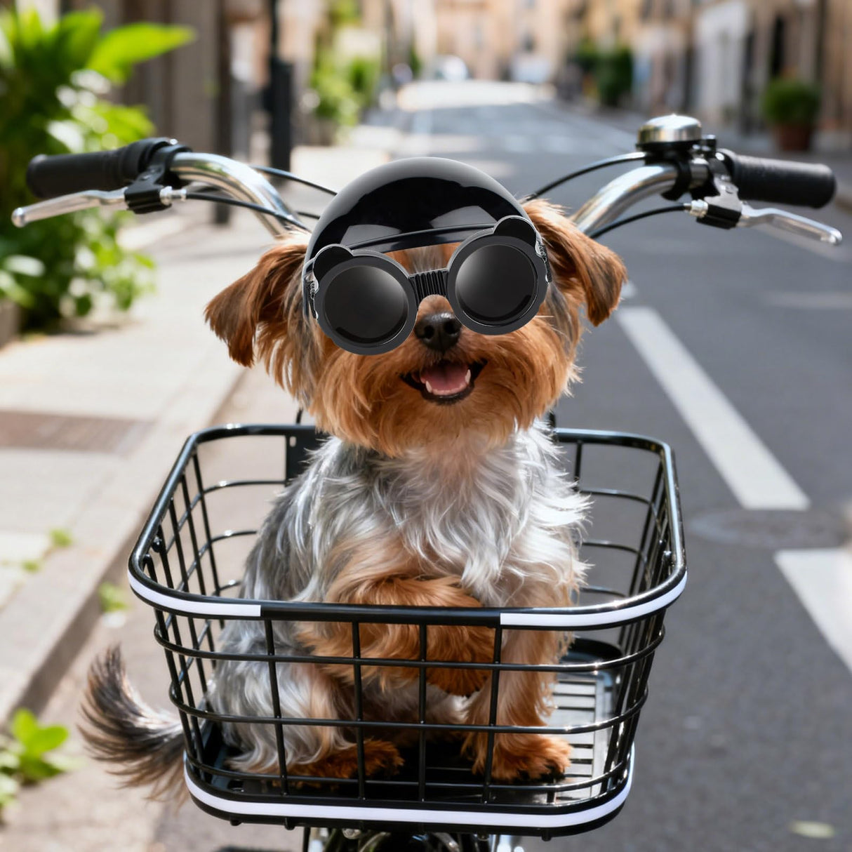 Enjoying Dog Helmets for Extra-Small Dog Breeds, Chihuahua Mixed Helmet and XSmall Goggles, Tiny to Small Dog Helmet Cat Hat with Ear Holes for Outdoor Motorcycing Biking, Adjustable, XS