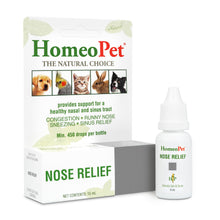 Load image into Gallery viewer, HomeoPet Nose Relief, Safe and Natural Sinus Supplement for Cats, Dogs, and Other Small Animals, 15 Milliliters