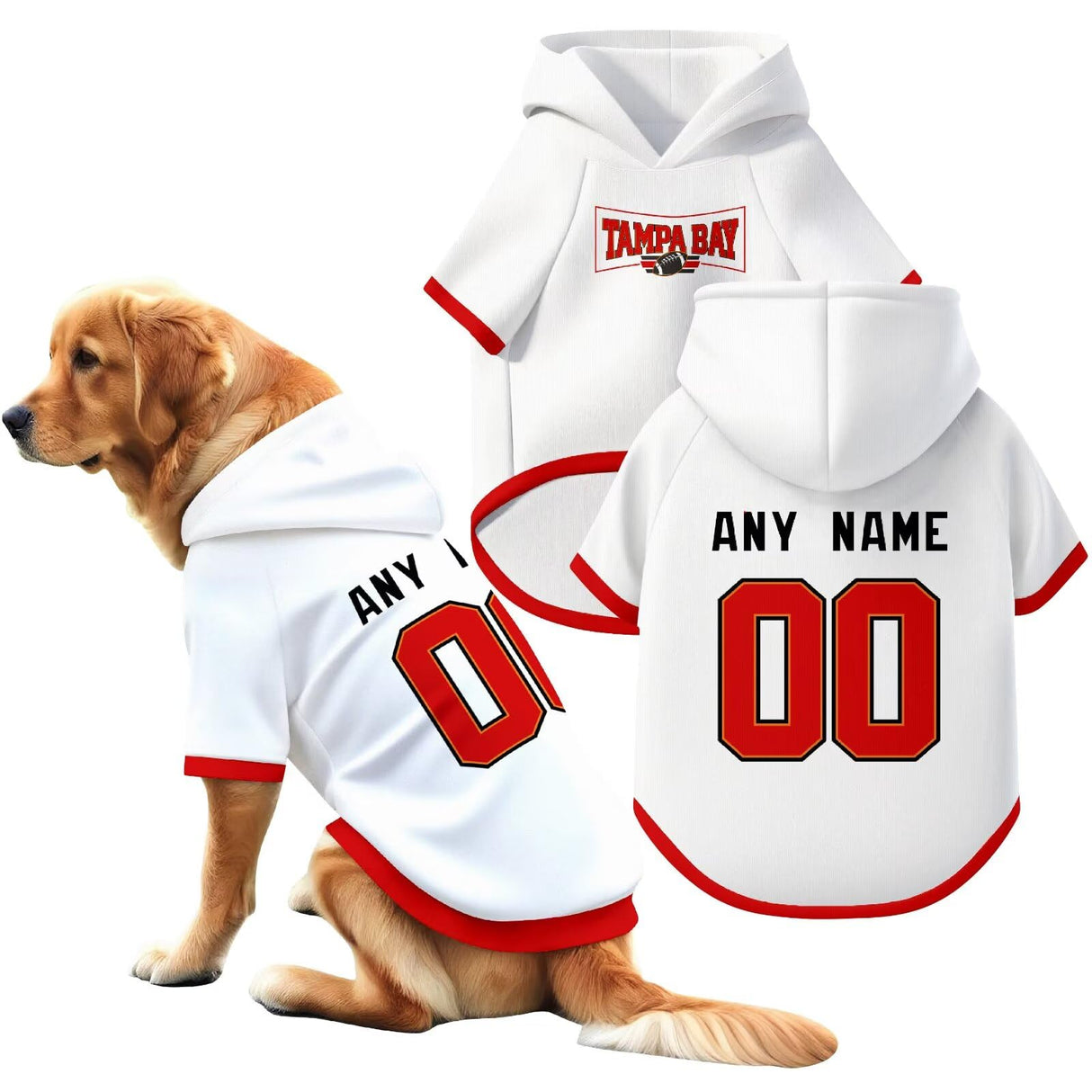 ANTKING Tampa Dog Hoodie T-Shirt Jersey Pet Clothes Custom Name and Number Gifts