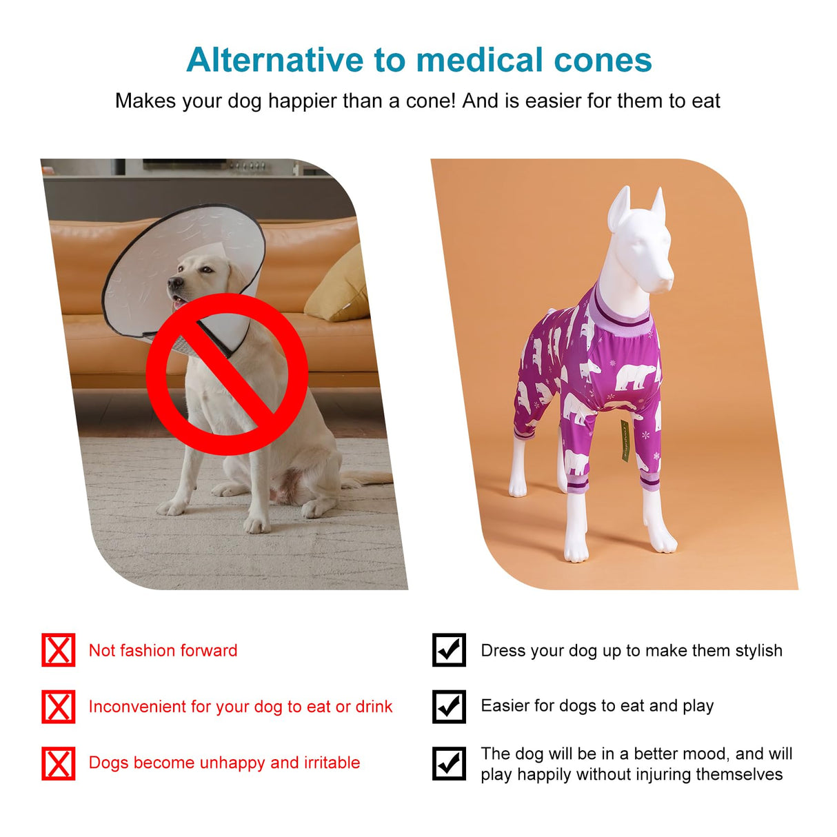 LovinPet Giant Pet Costume, Soft Cotton Dog pjs with Polar Bear Snowflake Print, Dog Clothing for Medium, Large Dogs,Pittie Pajamas, Large