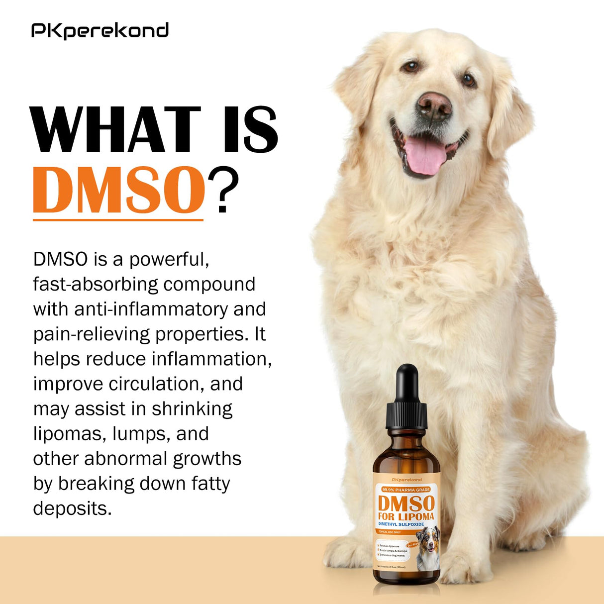 Topical DMSO for Dogs Lipoma, Guard Dog Away from Lumps and Bumps, Reduce Inflammation and Swelling, Soften Fatty Lumps & Lumps, Dog Pain Relief, Lipoma Treatment for Dogs, Help Buddy Regain Energy