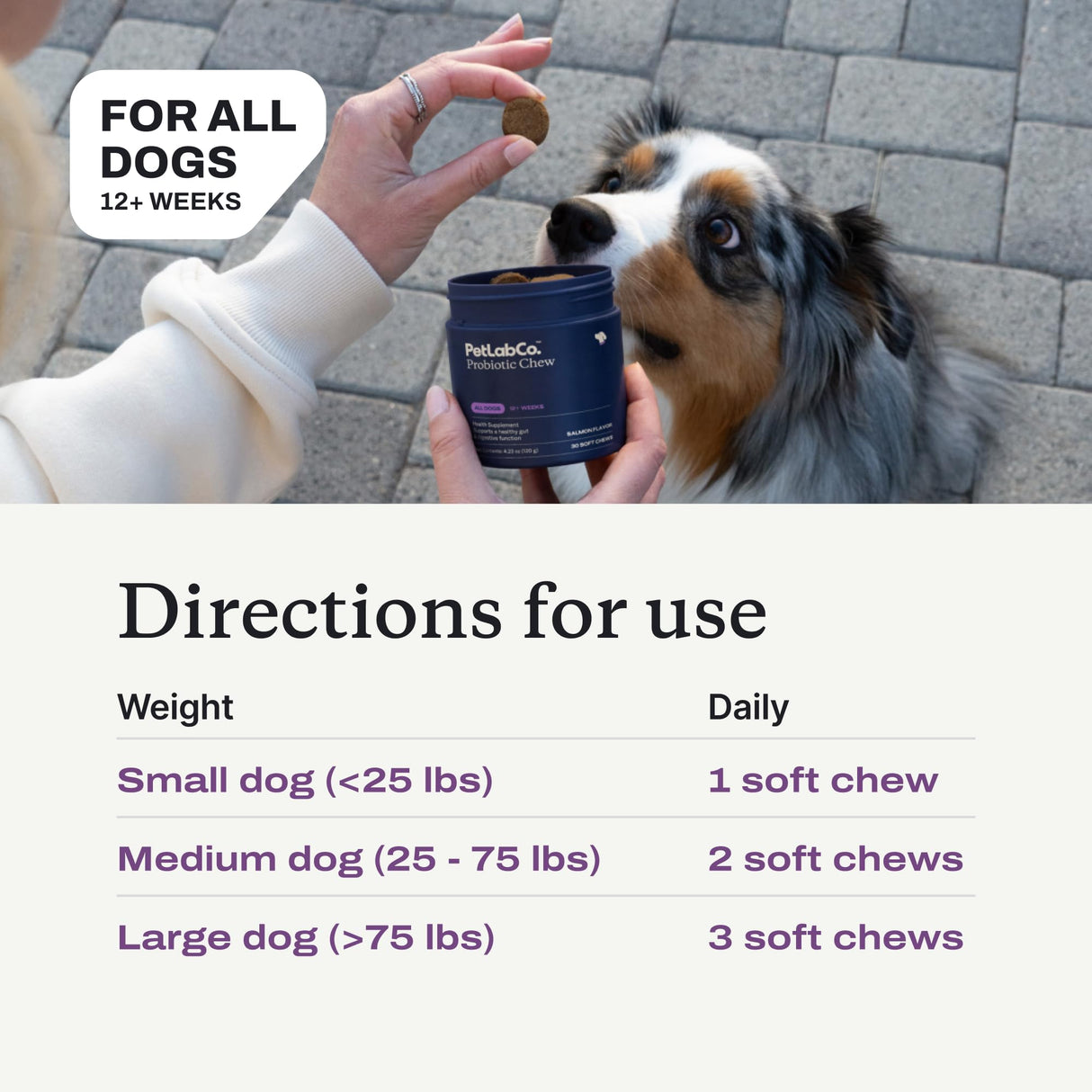 PetLab Co. Probiotics for Dogs, Support Gut Health, Occasional Diarrhea, Digestive Health & Seasonal Allergies - Pork Flavor - 30 Soft Chews - Packaging May Vary (Value 3-Pack)