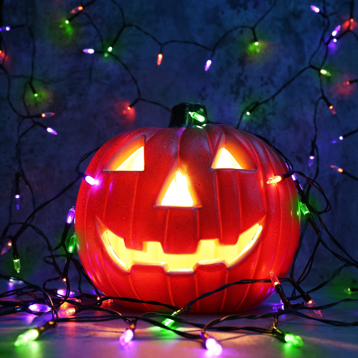 Halloween String Lights,33ft 100 LED Halloween Decorative Lights with 8 Modes & Timer, Waterproof Battery Indoor Mini Lights Orange String Lights for Halloween Decorations(Orange & Purple & Green)