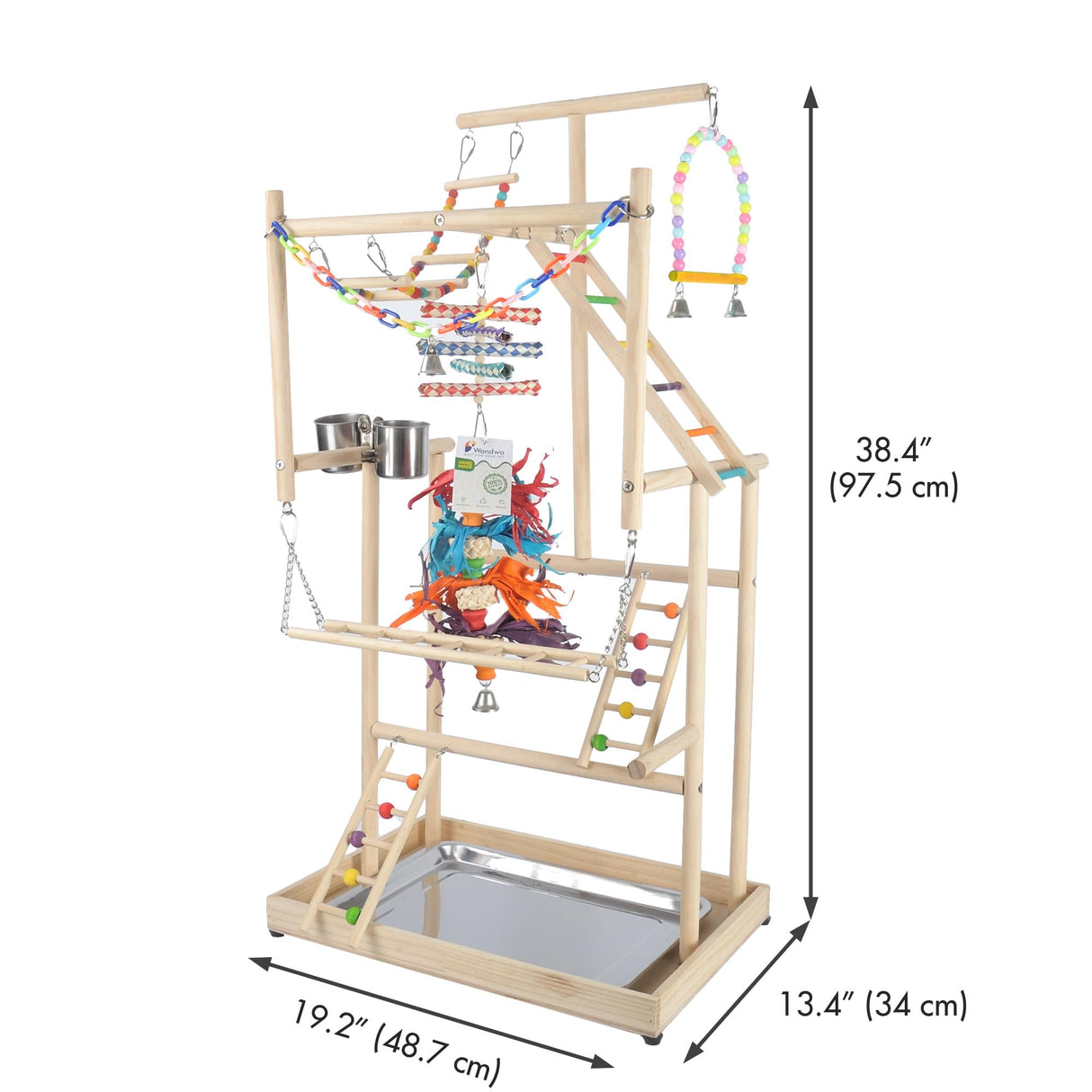 Parrot Playground Large 4 Layers - Small Bird Playground Parakeet Play Stand Bird Gym Parrots playpen Play Playstand Parrot Tree for Cockatiel Lovebirds Conure Cockatoos Finch Budgies