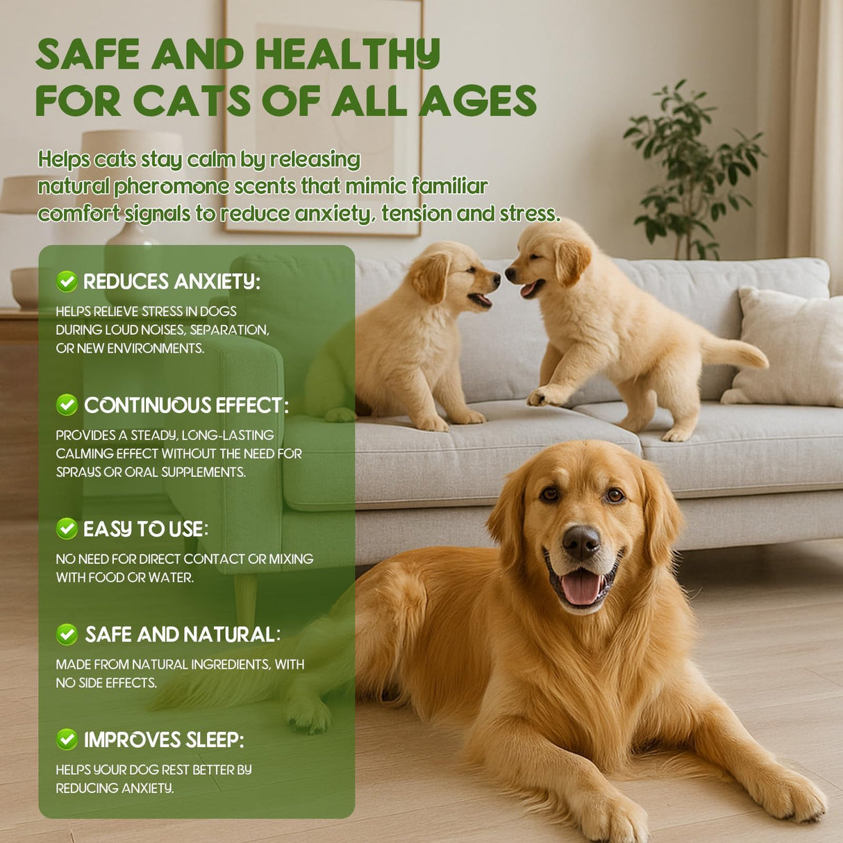 80S Dog Calming Diffuser, 6-in-1Dog Pheromones Calming Diffuser - for Stress, Destructive Behavior, Pee Accidents, Separation Anxiety, Barking, Aggression & Chewing - Help Train Dogs to Pee