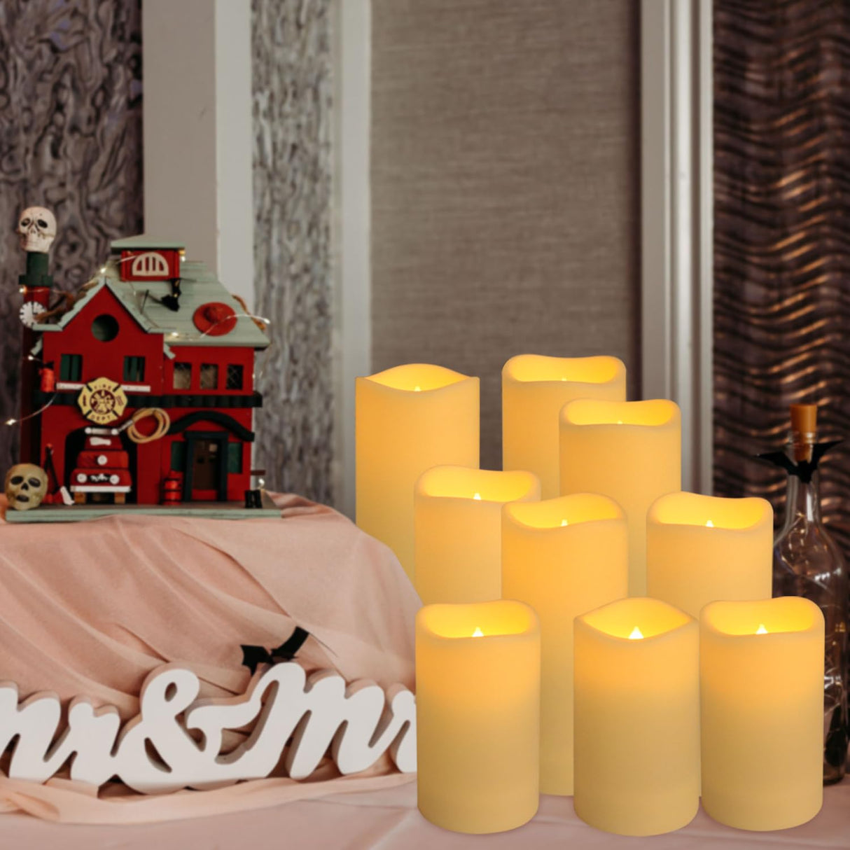 fclayvts 24-Pack LED Flameless Candles with Remote Control -Remote flameless Candles- Timer Candles -3D Flame, for Halloween Christmas Parties,Wedding,Home,Gift and Special Occasions(Three Sizes)