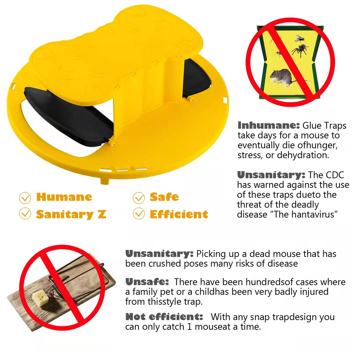 Mouse Trap Bucket ,Bucket Lid Rat Trap,Auto Reset Multi Catch Humane Rat Trap for Indoor Outdoor, Compatible 5 Gallon Bucket-2 Pack