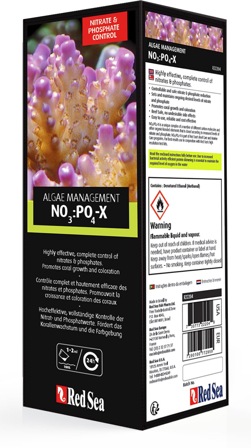 Red Sea NO3:PO4-X 500ml NOPOX - Nitrate & Phosphate Reducer for Reef Aquariums, Promotes Healthy Coral Growth, Controls Algae & Maintains Water