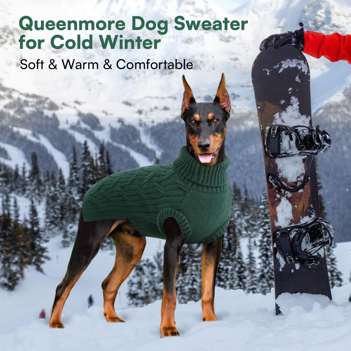 Queenmore Large Dog Sweater,Dog Sweaters for Extra Large Dogs Girls Boys,Warm Pullover Sleeveless Winter Dogs Sweaters,Pet Christmas Coat for Extra Large Breeds,Pitbull, Boxer(Green,2XL)