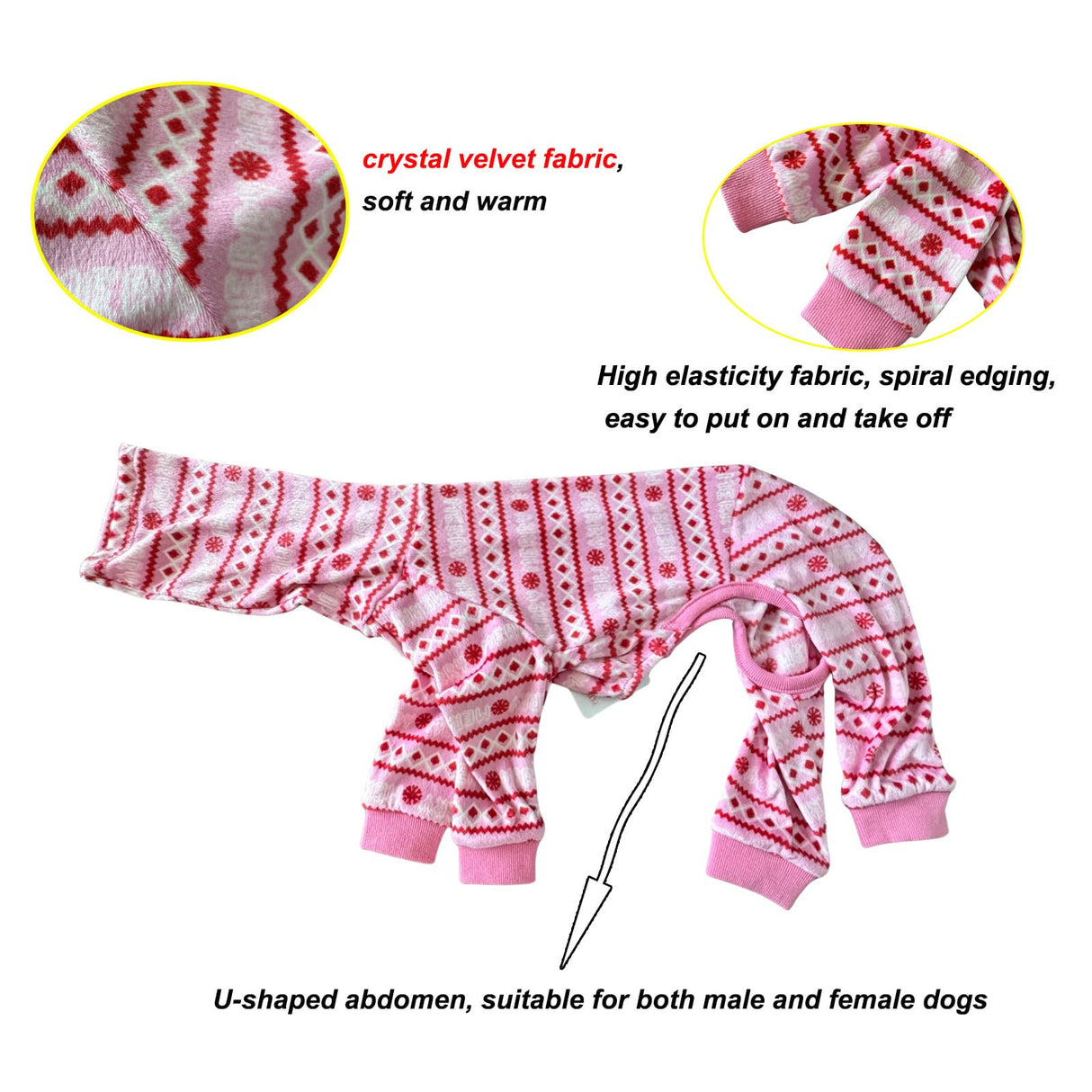 HDKUW Italian Greyhound Sweater, Turtleneck Dogs Outfit Fleece Onesie Clothes,Warm Plush Winter Dog Christmas Pajamas for Afghan Hound Whippet Borzoi Saluki Yellow Pink Heart M