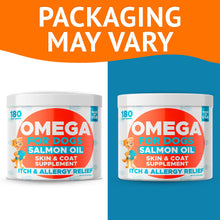 Load image into Gallery viewer, Omega 3 Fish Oil for Dogs (180 Ct) - Skin & Coat Chews - Dry & Itchy Skin Relief + Allergy Support - Shiny Coats - EPA&DHA Fatty Acids - Natural Salmon Oil Chews Promotes Heart, Hip & Joint Support