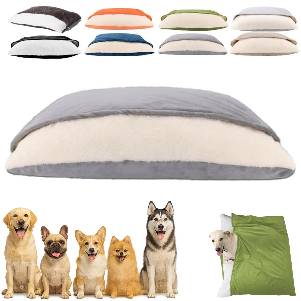 Snuggle Burrow Bed, SnuggleBurrow Removable Covered Burrow Dog Bed, Dachshund Bed Cave, Washable Indoor Pets Sleeping Bag for Small Medium Large Size Pet (Grey,X-Large)