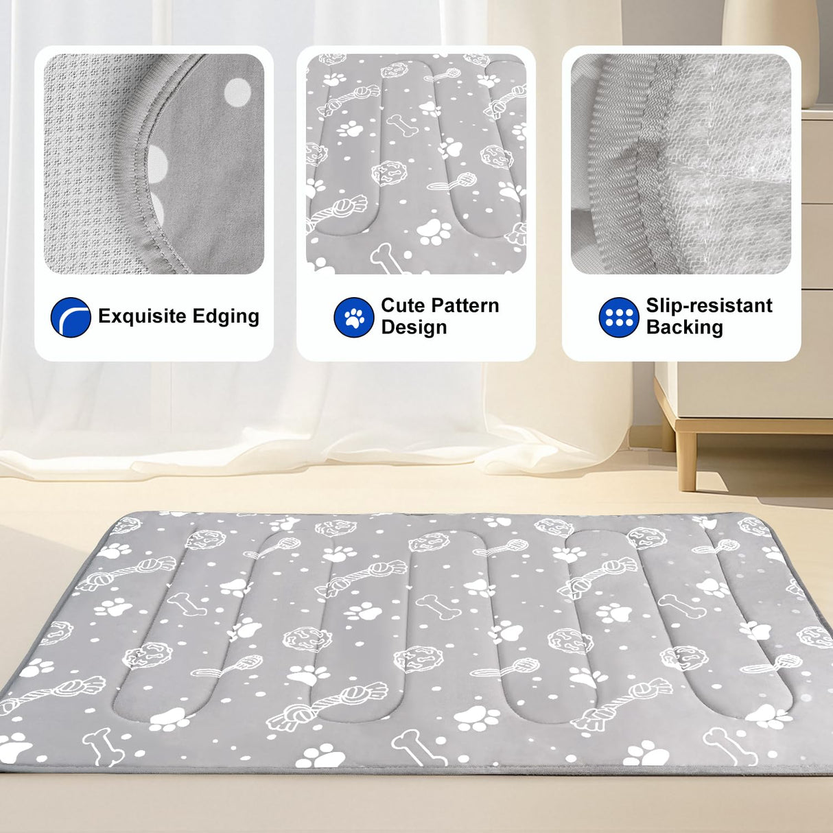 MH MYLUNE HOME Upgrade Cooling Mat for Pets,30”x20” 300g Reinforced Padding &Cool-Chill Fiber, Heat-Absorbing Color-Changing Pet Pad, Foldable Summer Bed