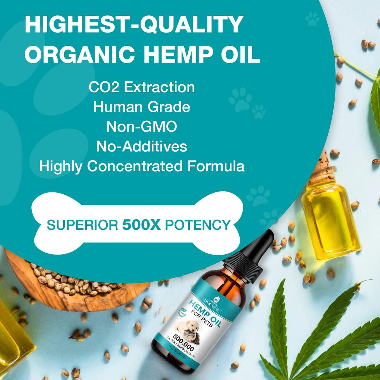 MaxHemp 2 Packs Pet Hemp Oil for Dogs and Cats- Anxiety, Stress Pain Holistic Inflammation Relief - for Joint Hip Аrthritis, Calming Oil Drop, Organic Pets Treats