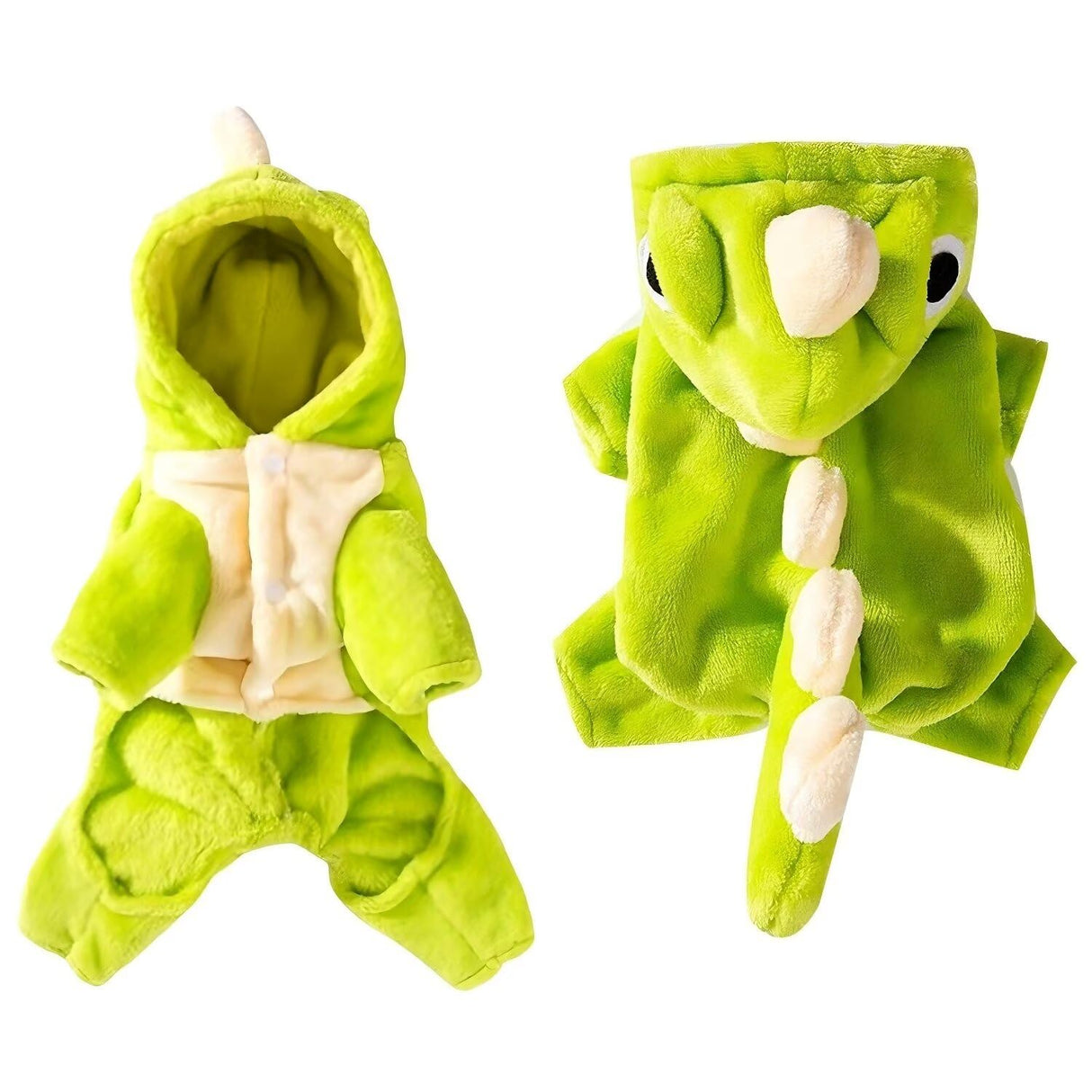 HEY POINT Flannel Cat Costume Warm Dog Hoodie Cute Dinosaur Kitten Clothing Winter Puppy Clothes Soft Pet Hoodie Pet Clothes for Small Cats Dogs Rabbits (Green, S)
