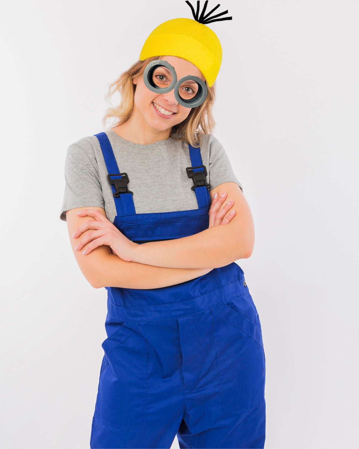 Eybila 3Pcs Halloween Costume Accessories Adult Steampunk Goggles Glasses Yellow Beanie Knit Hats Black Gloves Women Christmas Cosplay Party Set