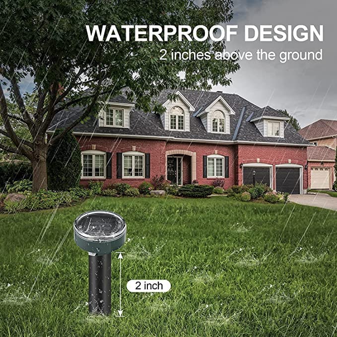 Mole Repellent for Lawns, Gopher Repellent Ultrasonic Solar Powered Waterproof Vole Repellent Gopher Repellent for Garden and Yard