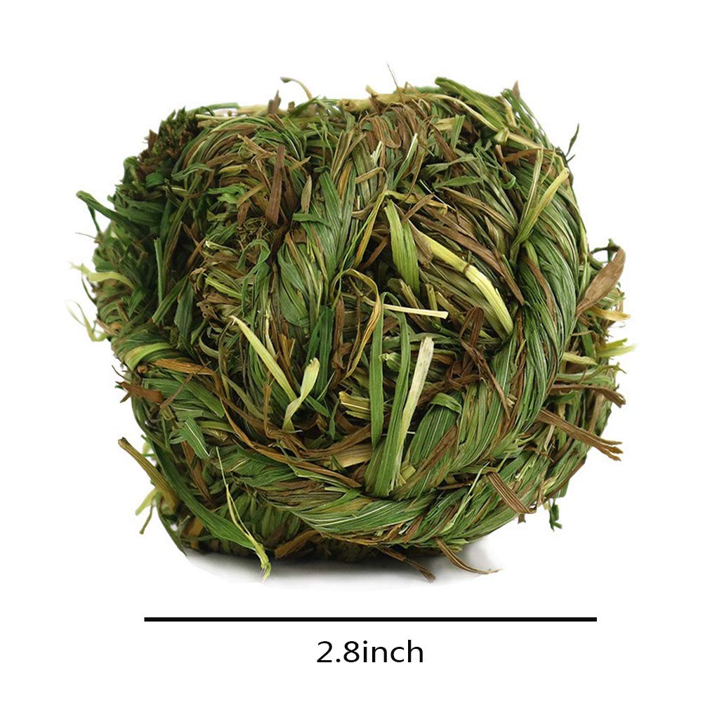 Hamiledyi Rabbit Chew Ball Timothy Grass Grinding Small Animal Activity Play Chew Toys for Bunny Rabbits Hamster Guinea Pigs Gerbils