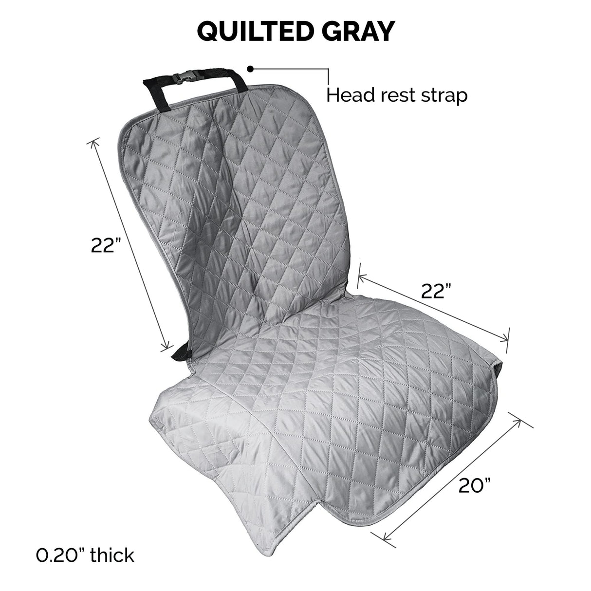 Furhaven Universal Water-Resistant Quilted Single Car Seat Protector - Gray, One Size