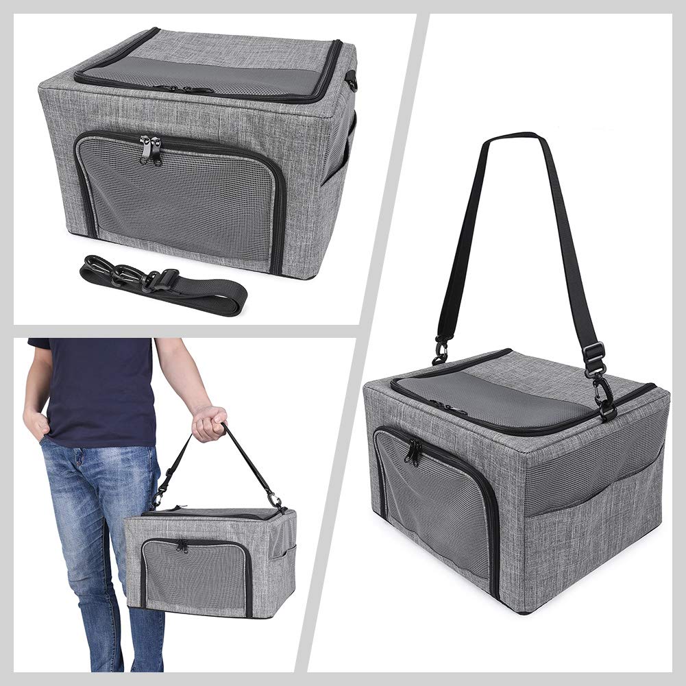 Beelike Dog Cat Car Seat, Collapsible Cat Puppy Car Carrier with Metal Frame, Travel Bag for Small Medium Pet up to 15 lbs