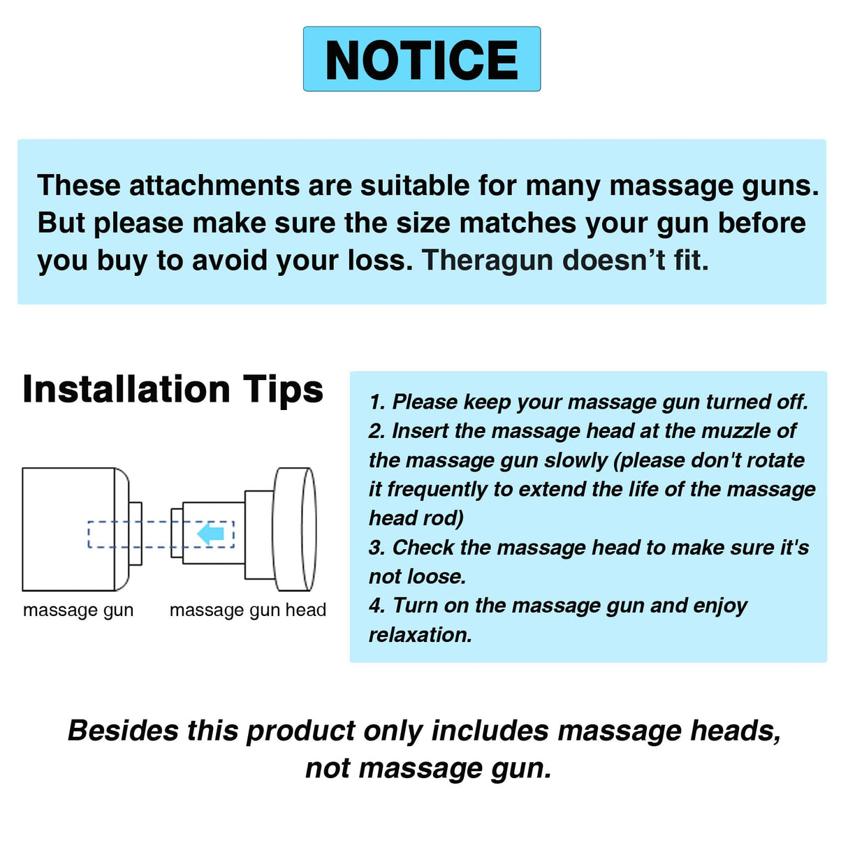 AiRelax Massage Gun Attachments for Hypervolt Go, Upgraded 15 PCS Massager Heads to Meet Different Needs for Deep Tissue Muscle Massage Gun, Plug-n-Play Accessories Easy to Use
