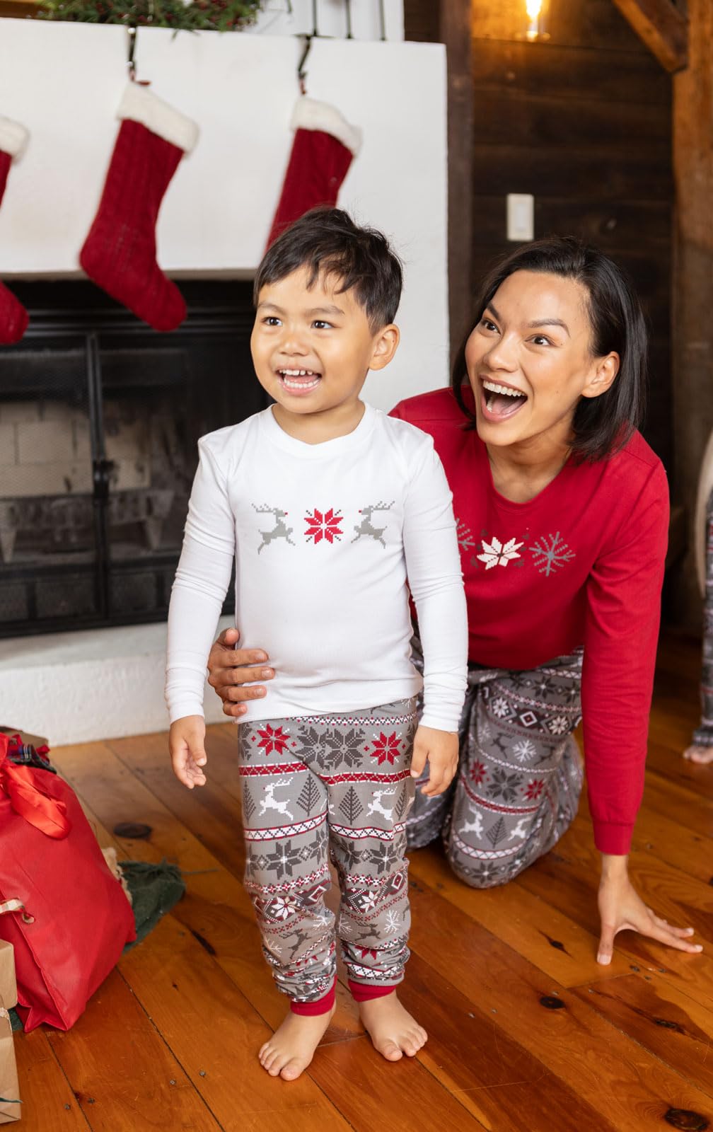 PajamaGram Christmas Pajamas For Family - Family Pajamas, Nordic, Pet MD Gray