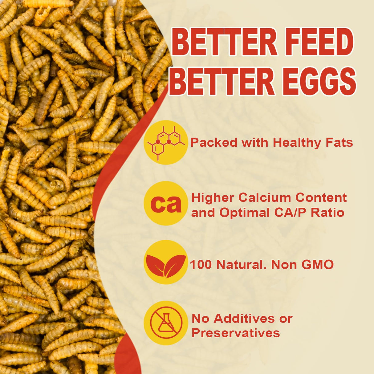 GOLDWORMS 10LB Dried Black Solider Fly Larvae, BSFL is High Protein Chicken Feed with 85x More Calcium Than Dried Mealworms, Poultry Treats, Chickens Love, Birds Love, Hens Love, Ducks Love