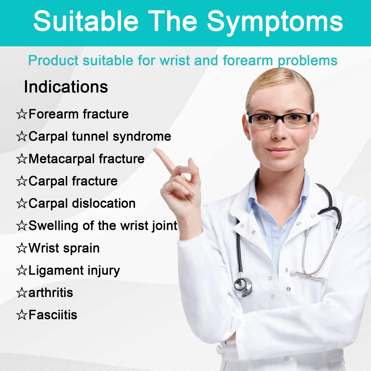 TANDCF Unisex Forearm and Wrist Support Splint Brace Double Fixation Wrist Brace for Carpal Tunnel,Adjustable Night Time Forearm Immobilizer Brace Splints,12.2 inch (31cm) length(LH/L)