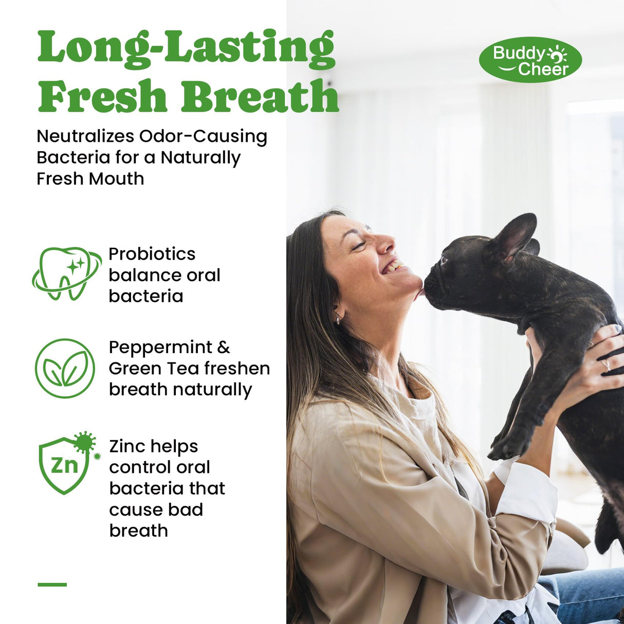 Dog Teeth Cleaning Powder, Dog Dental Powder and Cats Breath Freshener, Plaque Off Pet Tooth Cleaning lab co, Bad Breath & Tartar Remover for Dogs, Dog Teeth Cleaning with Enzymes- 60-Day Supply -Mint