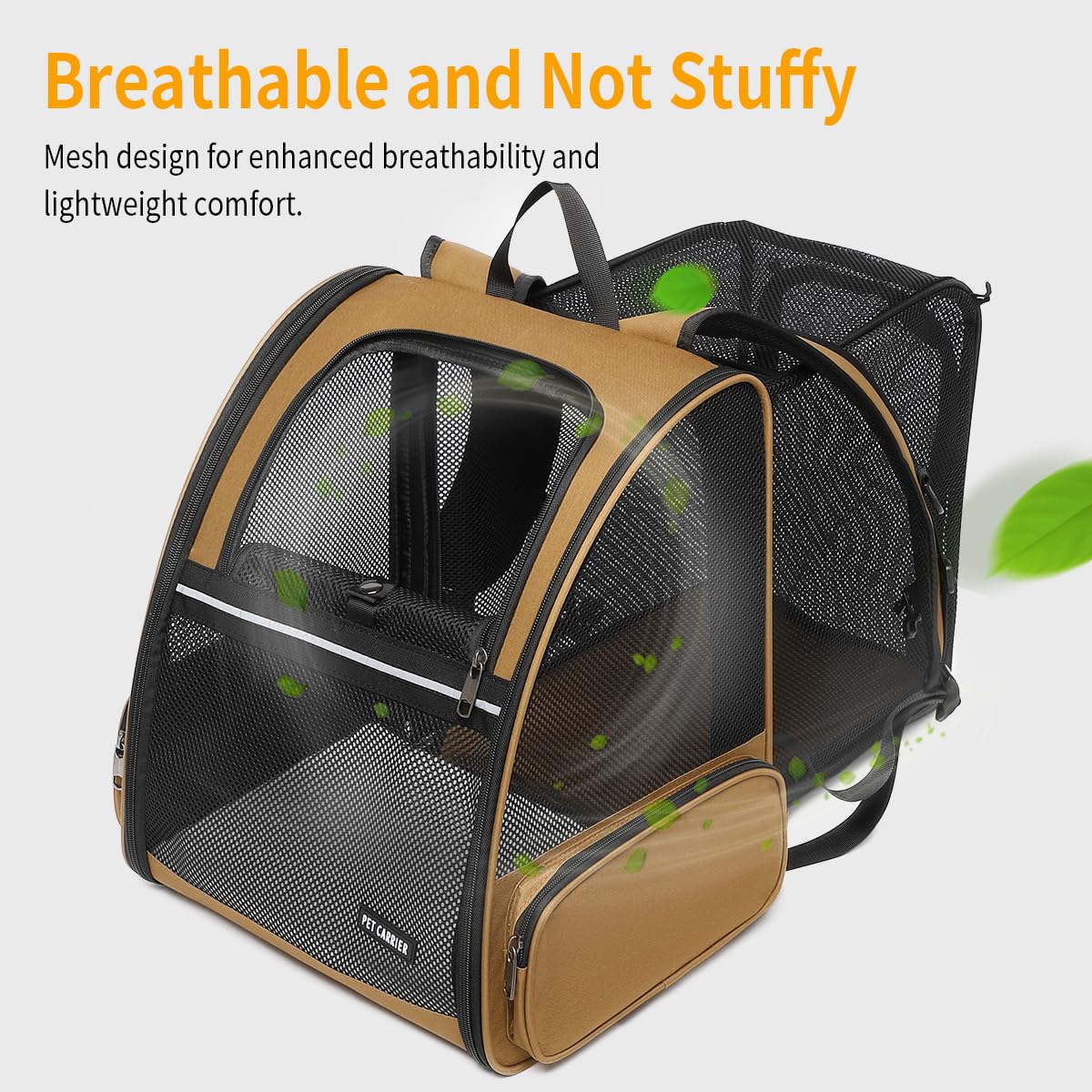 Cat Backpack,Expandable Cat Carrier Backpack, Dog Backpack Carrier and Pet Carrier Backpack, Suitable for Cats, Dogs Kitten or Small Dogs, Travel Friendly Puppy Cats Bag (Brown)