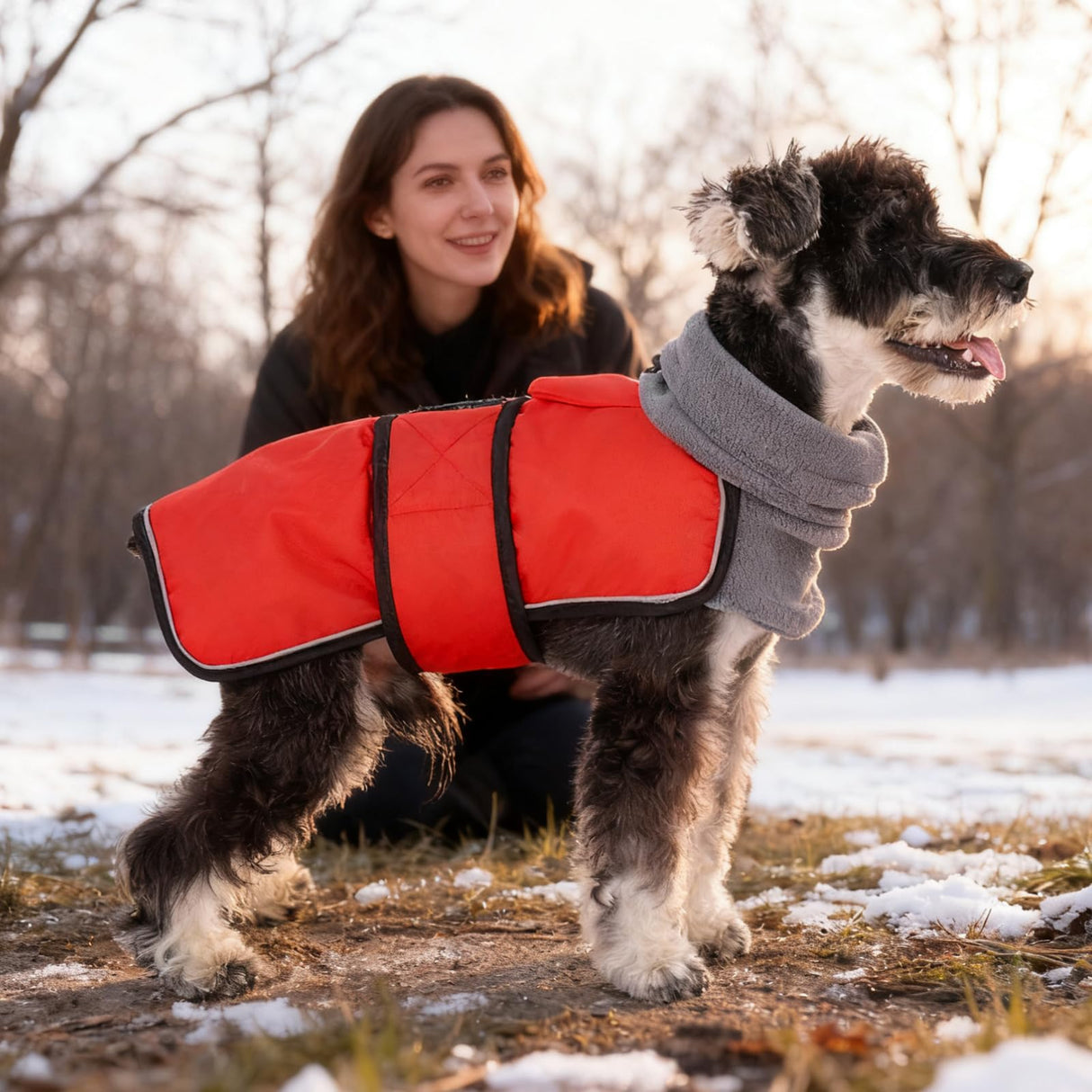 KOOLTAIL Dog Snow Jacket Winter Coat for Small Medium Dogs, Waterproof&Windproof Puppy Jacket with Fleece Lining and High Collar for Cold Weather, Warm Pet Snowsuit Vest Clothes with Leash Hole, Red S