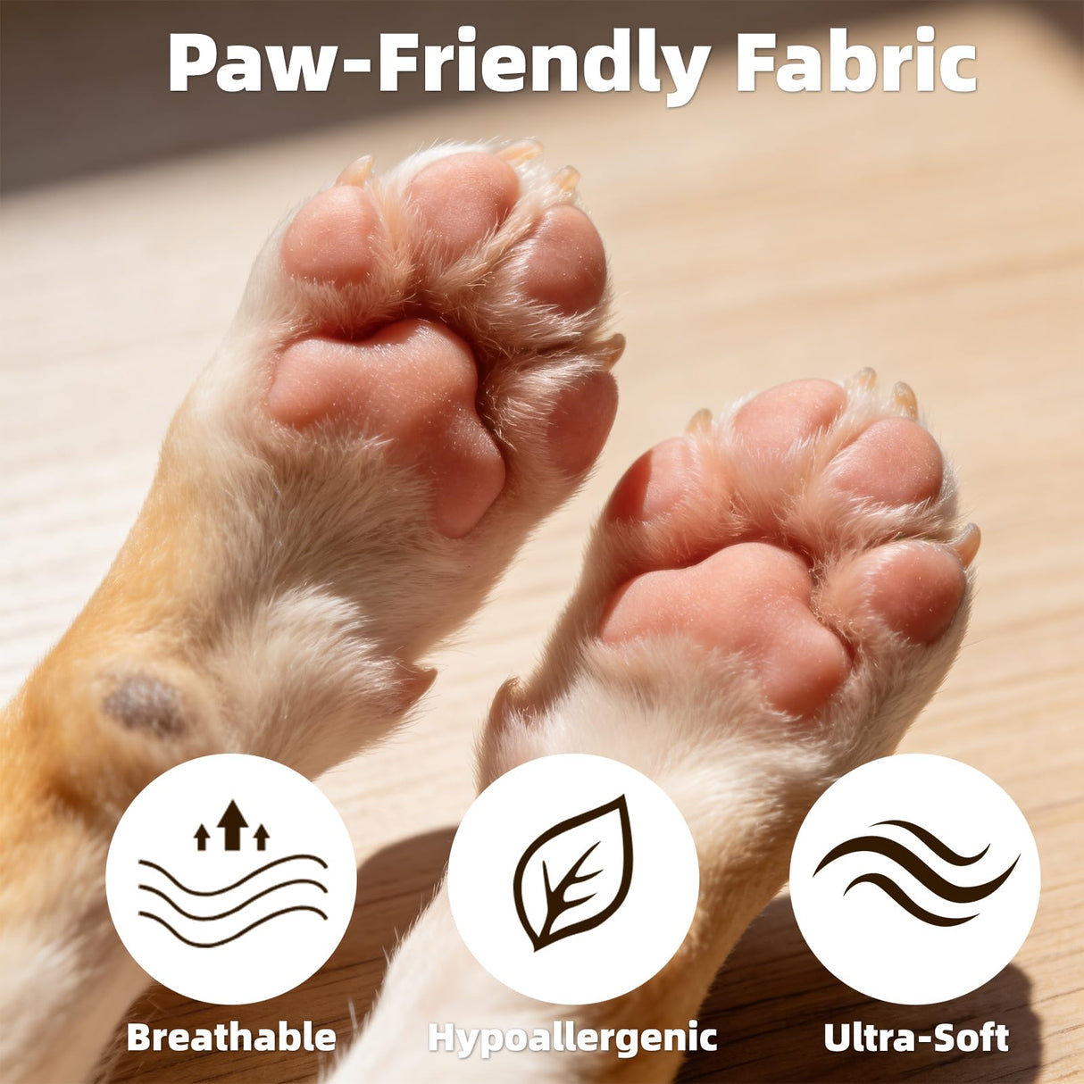 Nesayver Dog Socks Shoes to Prevent Licking Paws for Hardwood Floors, Pet Booties for Hot Pavement with Grip Traction Control, Winter Boots & Paw Protectors for Small Medium Large Senior Dogs,Khaki M