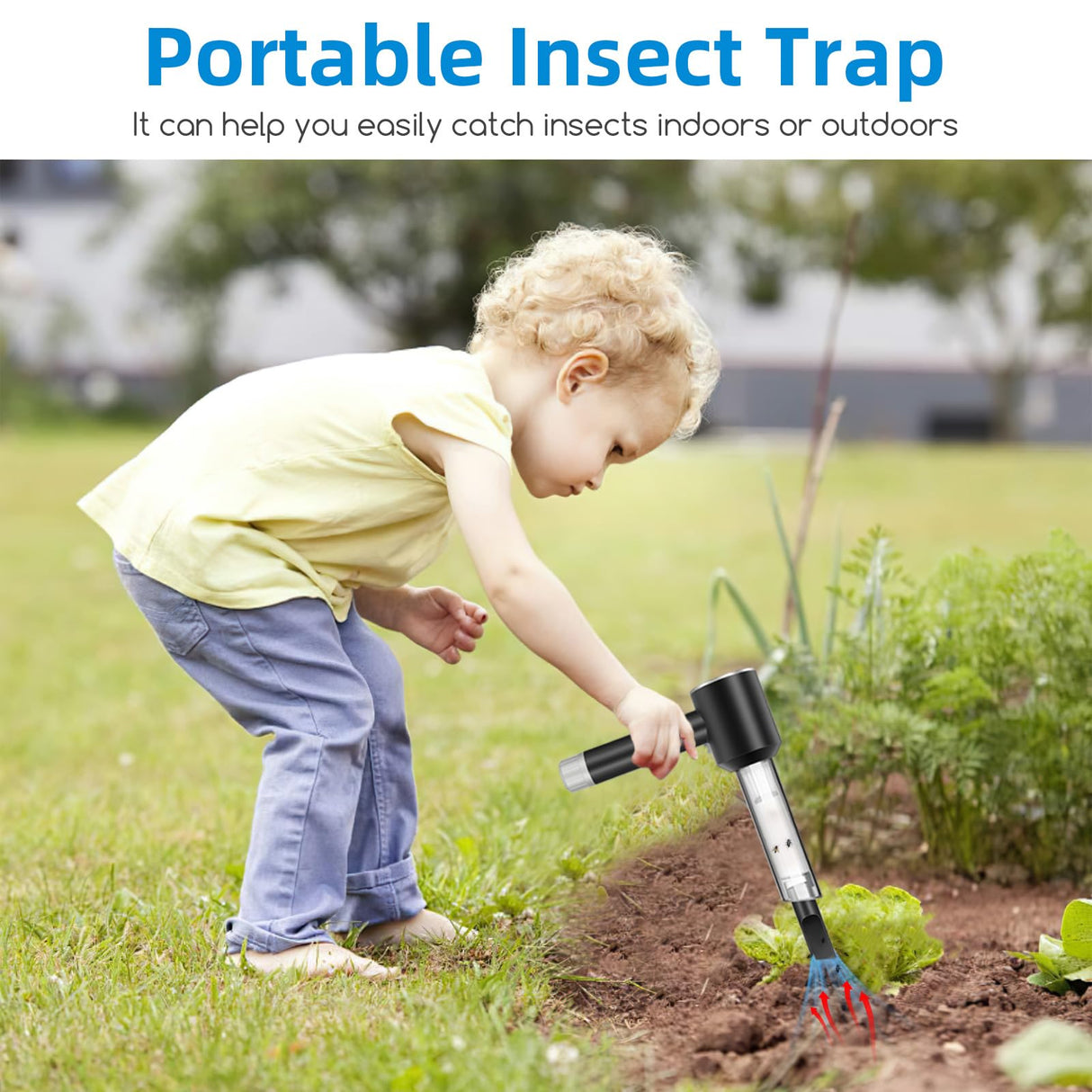 Bug Vacuum Catcher, Spider and Insect Catcher Traps, Rechargeable Bug Catcher with Brush Head & Charging Line & Multifunctional Suction Nozzle for Stink Bug, Moth, Cockroach, Spider, Ant, Black