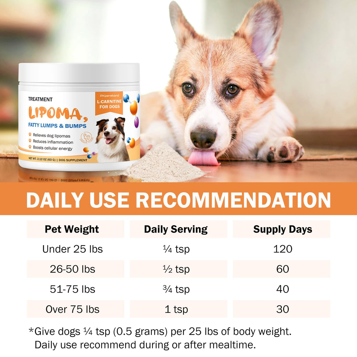 Dog Lipoma Treatment, L-Carnitine Supplement for Dogs, Helps Shrink Fatty Lumps and Bumps Naturally, Boosts Buddy Energy and Vitality, Guard Dogs Overall Wellness to Reduce Lipomas
