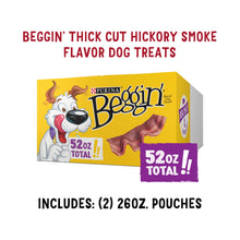 Load image into Gallery viewer, Purina Beggin' Strips Real Meat Dog Treats, Thick Cut Hickory Smoke Flavor - (Pack of 2) 26 oz. Pouches