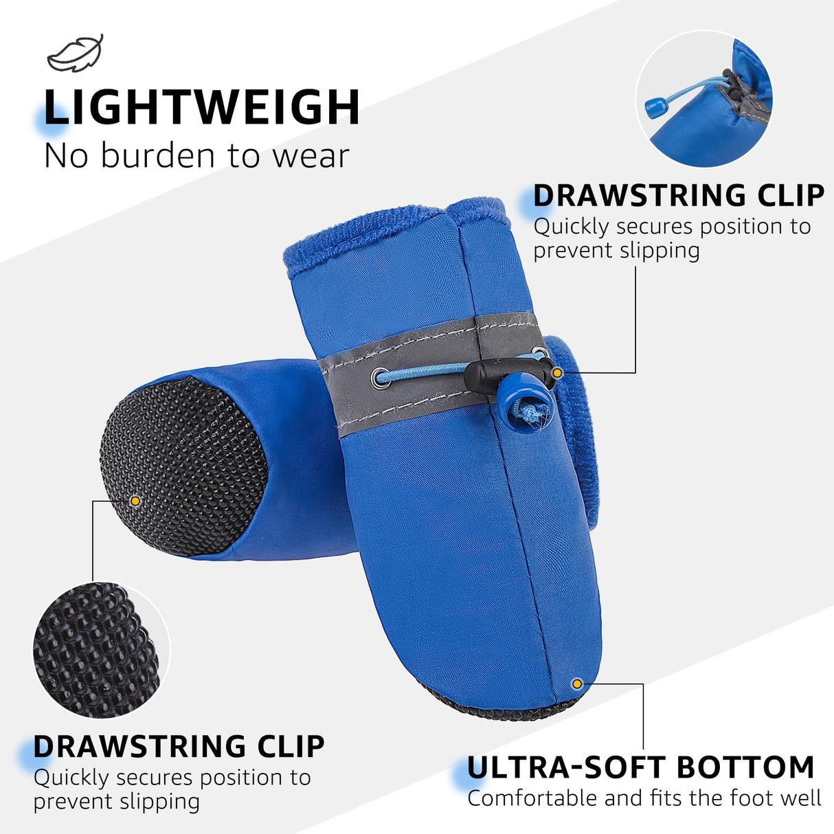 SCENEREAL Dog Shoes for Hot Pavement for Small Medium Dogs Paw Protectors, Summer Heat Boots Resistant Waterproof Soft Outdoor Walking Indoor Hardfloors, Blue Size 4