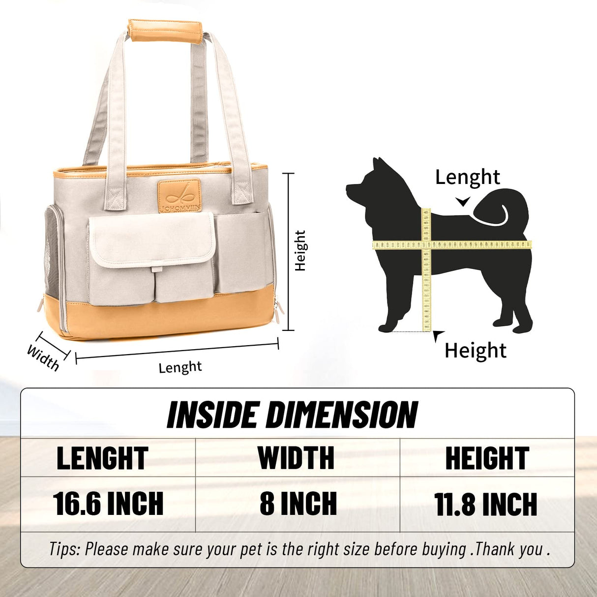Johomviin Dog Carrier, Cat Carrier, Pet Carrier, Foldable Waterproof Premium PU Leather Oxford Cloth Dog Purse, Portable Tote Bag Carrier for Small to Medium Cats and Small Dogs