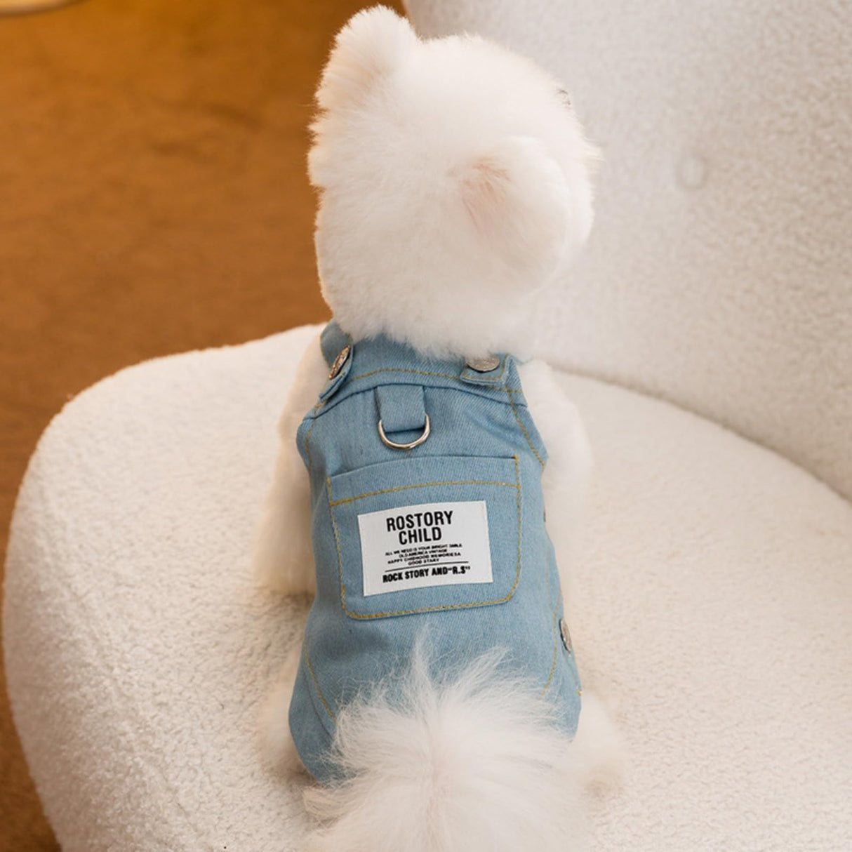 Dog Clothes Denim Dog Dresses for Small Dogs Harness Dress Puppy Clothes with Leash Ring Dog Costume with Pocket Summer Cat Apparel Dog Clothes Cat Shirts Small Dog Dresses Female Light Blue X-Large