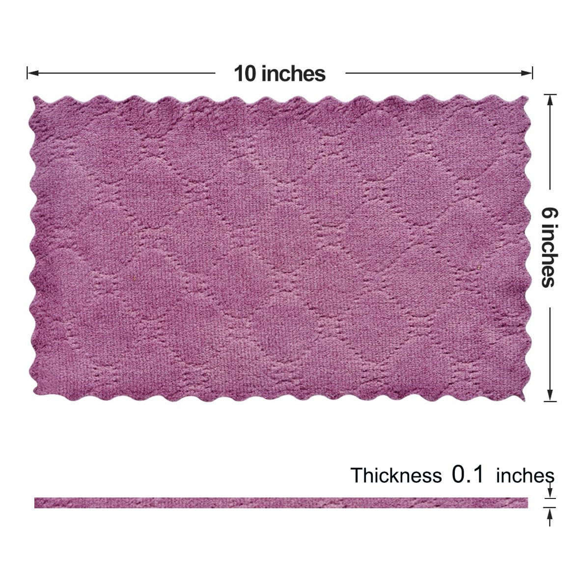 12PCS Kitchen Towels Dish Cloths, Reusable Cleaning Rags 10x6in