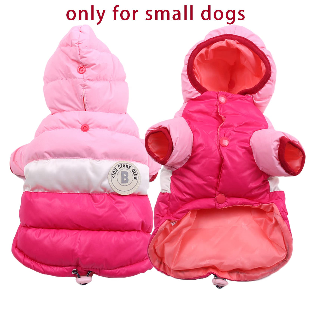CMREAEC Dog Vest Winter Coat for Small Dogs Boy Girls, Dog Down Jackets Puppy Hoodie Sweatshirt Doggie Hoodie Coat Winter Clothes Pet Hooded Coat Apparel for Chihuahua in Cold Weather,Pink XXL