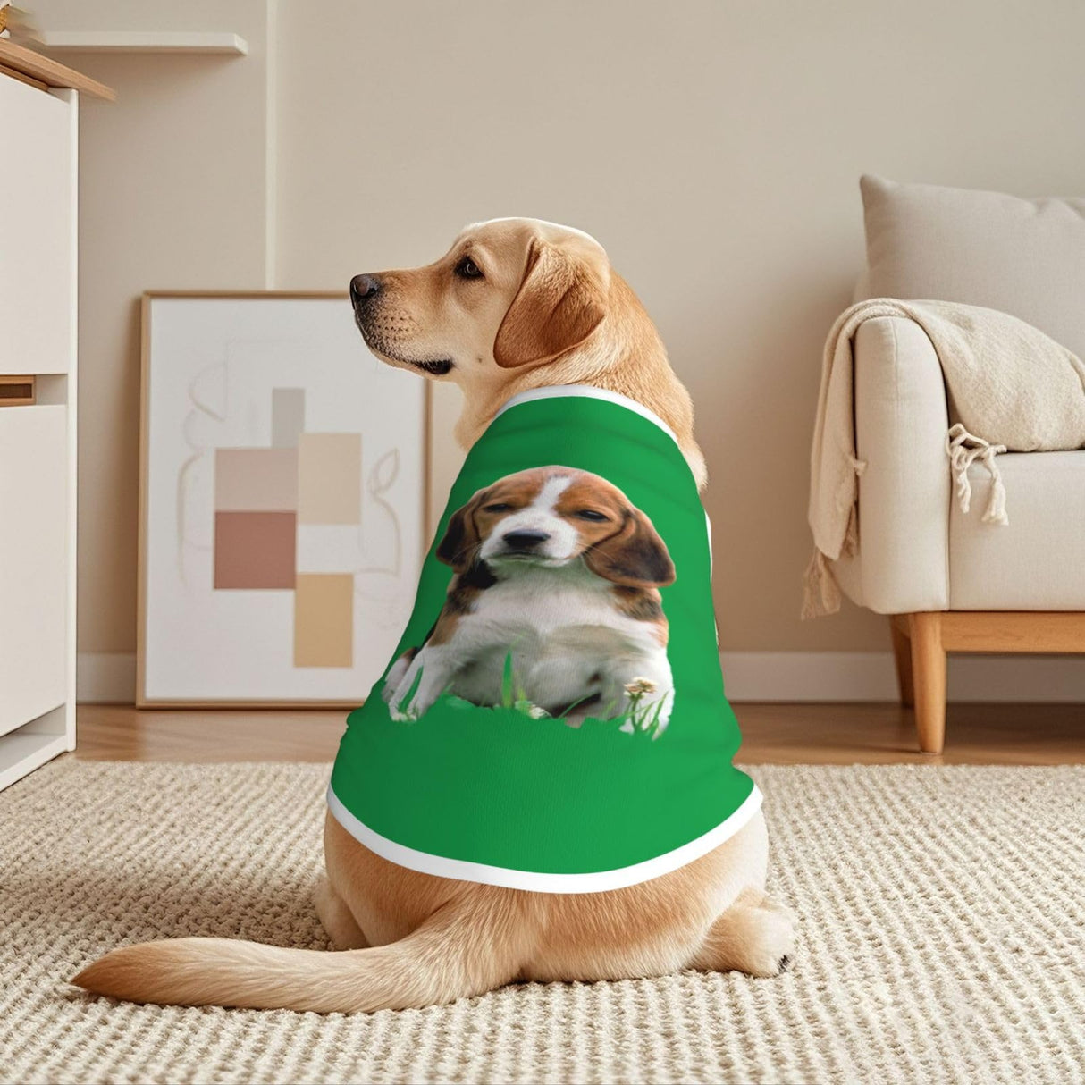 Custom Dog Shirts Design Your Own Photo Text Personalized Breathable Vest Clothes for Lovely Pet Puppy Cats Kitten, Fluorescent Green, XL
