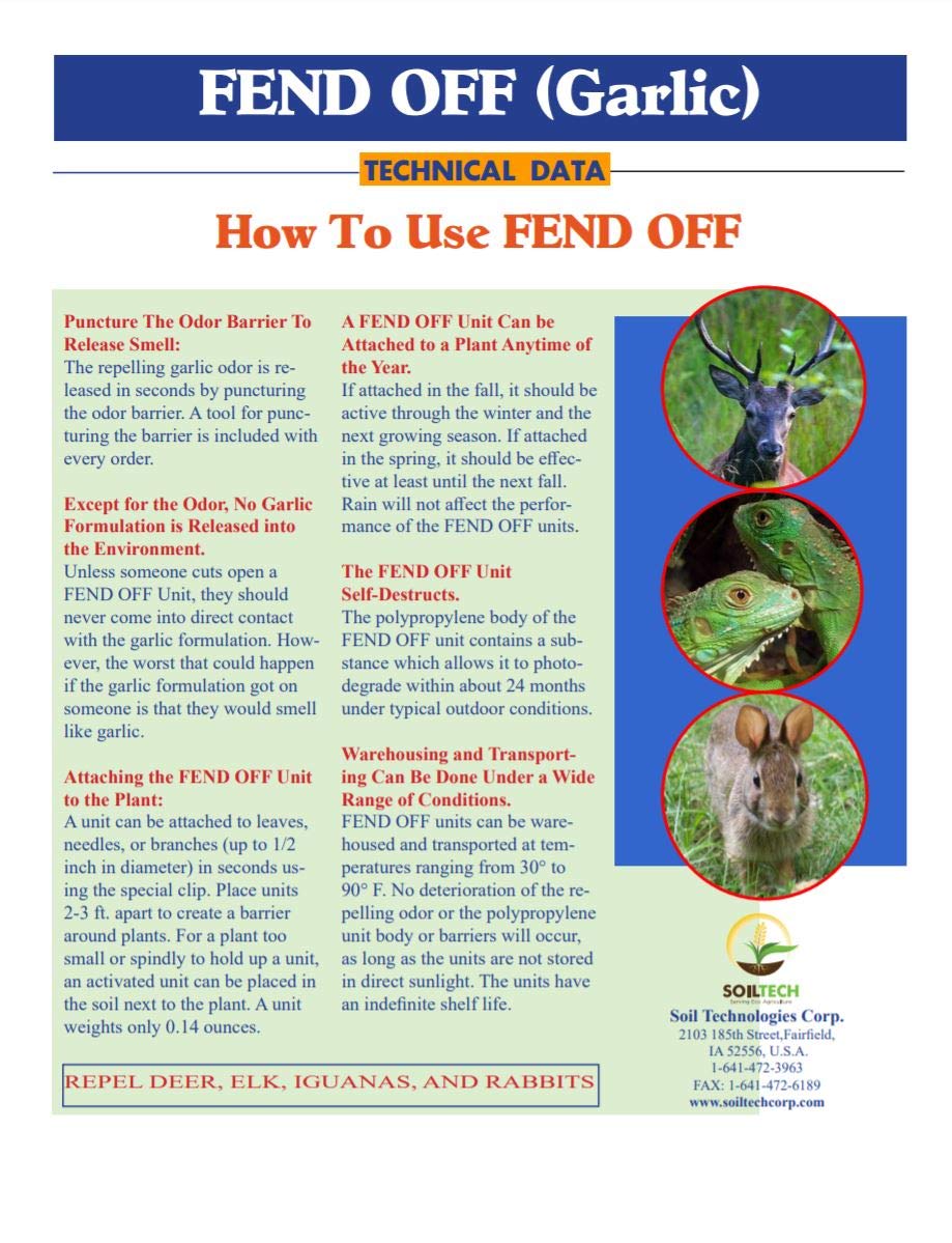 Luster Leaf Products Fend Off DR-50 Deer and Rabbit Repellent Plant Clips, 50pk – Green