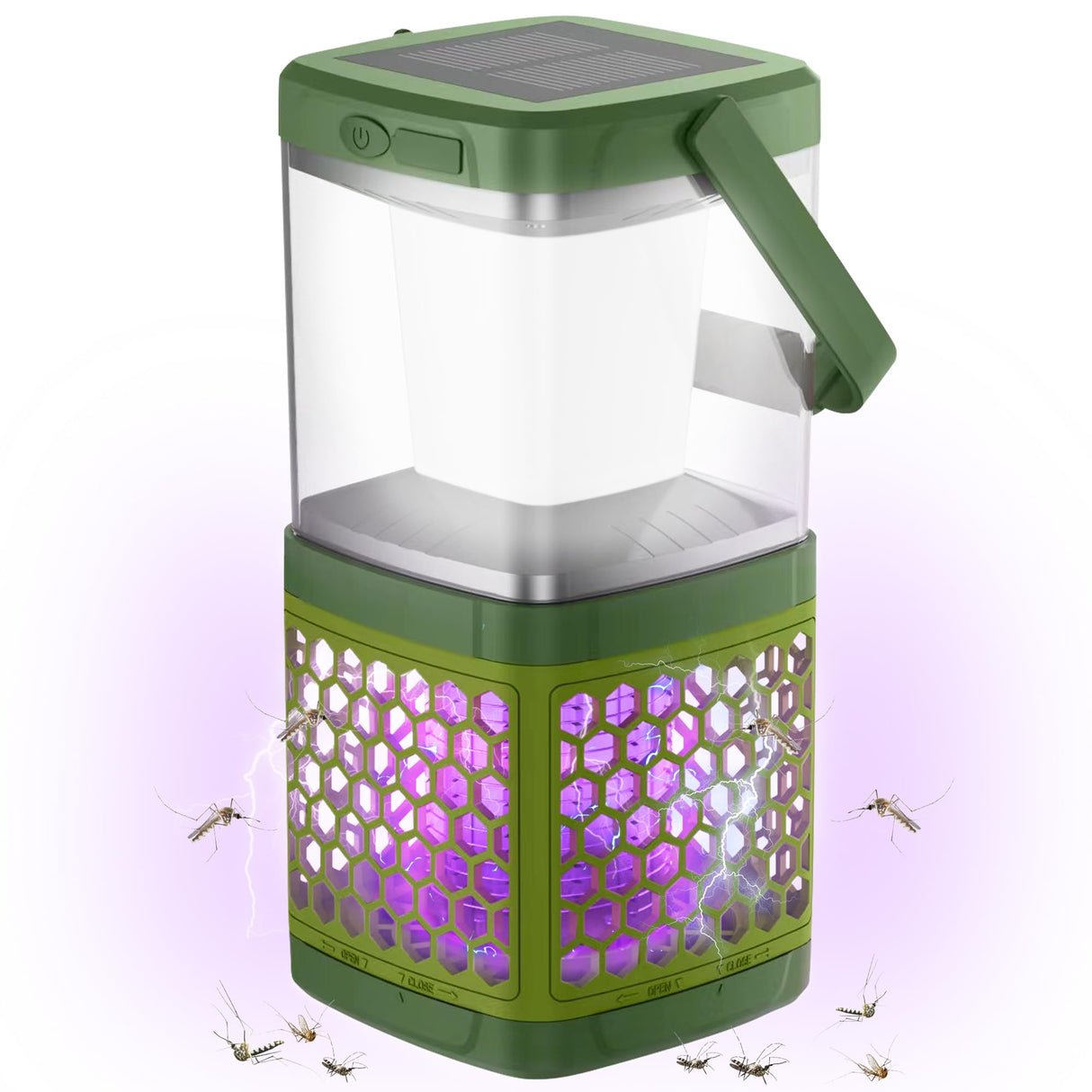 Bug Zapper Outdoor Indoor,Solar Mosquito Zapper,2 in 1 Portable Camping Mosquito Killer Lamp, Cordless & Rechargeable, Fly Zapper, Mosquito Trap Light ,1800mAh Electronic Killer Ideal for Fly Traps