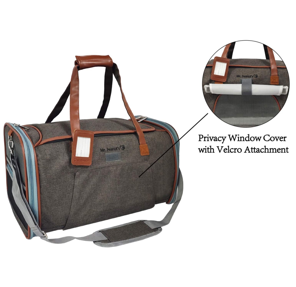 Mr. Peanut's Gold Series Big Apple XL Expandable Pet Carrier V3.0 (Charcoal Ash)